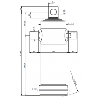 Teleskopski cilinder 5 stopenj 5 ton 1230 mm z lukjno 5023F